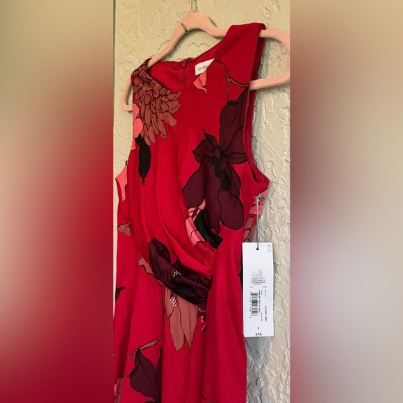 Liz Claiborne Red Floral Sleeveless A-Line Knee Length Dress (NWT) - Picture 4 of 10